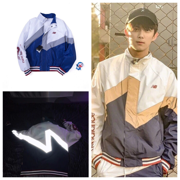 NewBalance新百倫NB張子楓吳磊聯名同款古著學院風立領拼接反光夾克風衣外套NB24 NewBalance新百倫NB張子楓吳磊聯名同款古著學院風立領拼接反光夾克風衣外套NB24