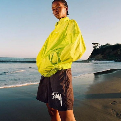 Stussy x Nike 字母印花沙灘尼龍短褲 