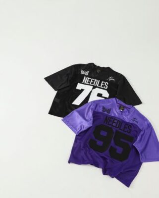 Needles 衣服推薦：BEAMS 聯名款球衣短袖，定染高密亮絲刺繡現貨
