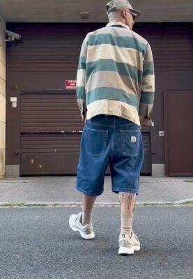 復古風情侶牛仔短褲 寬鬆舒適五分褲