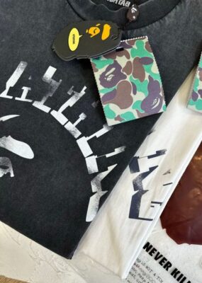 街頭潮牌 Bape 短袖 幻影圖案休閒五分袖上衣