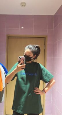 立體字母刺繡短袖 260g 重磅純棉男女同款 T 恤