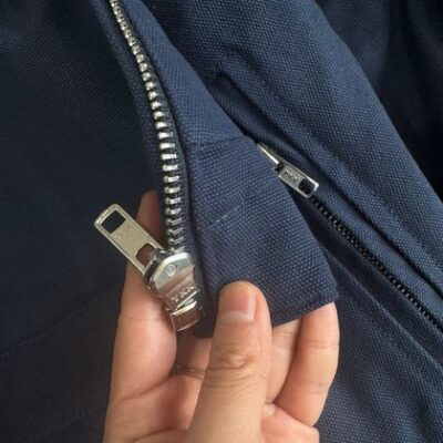 Stussy x Denim Tears 后背花環毛巾繡夾克上身圖